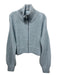 S'edge Size L Sky Blue Nylon Blend Sequin Detail Rib Knit Zip Up Jacket Sky Blue / L