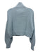 S'edge Size M Sky Blue Nylon Blend Sequin Detail Rib Knit Zip Up Jacket Sky Blue / M