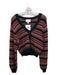 Cleobella Size S Brown, Pink, Black Cotton Stripe Button Down Cropped Cardigan Brown, Pink, Black / S