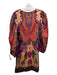 Alden Adair Size M Orange, Purple, Green Cotton Blend Birds & Floral Shift Dress Orange, Purple, Green / M
