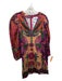 Alden Adair Size M Orange, Purple, Green Cotton Blend Birds & Floral Shift Dress Orange, Purple, Green / M