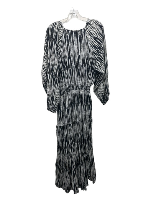 Elizabeth James the Label Size M Cream & Black Cotton Crepe Plunge Maxi Dress Cream & Black / M