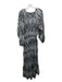 Elizabeth James the Label Size M Cream & Black Cotton Crepe Plunge Maxi Dress Cream & Black / M