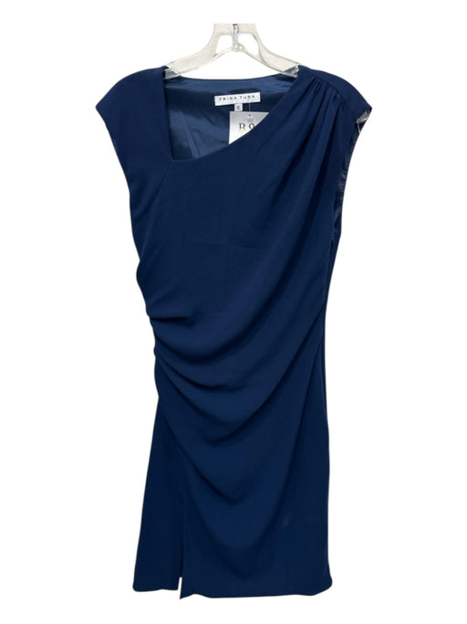Trina Turk Size 6 dark blue Polyester Blend Asymetric Neckline Solid Dress dark blue / 6