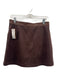 S'edge Size S Brown Polyester Faux Leather Trim Patch Pocket A Line Skirt Brown / S