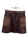 S'edge Size S Brown Polyester Faux Leather Trim Patch Pocket A Line Skirt Brown / S