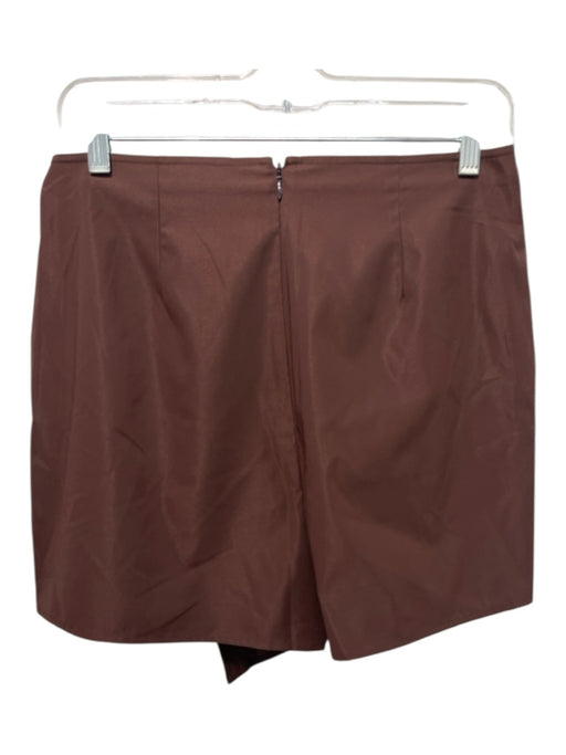 Alden Adair Size S Chocolate Brown Polyester Wrap Skort Hardware Detail Skirt Chocolate Brown / S