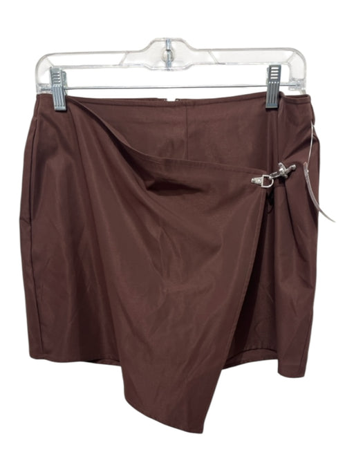Alden Adair Size S Chocolate Brown Polyester Wrap Skort Hardware Detail Skirt Chocolate Brown / S