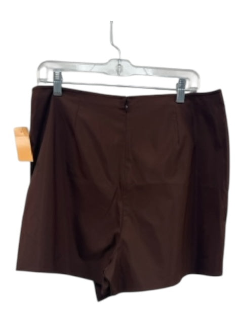 Alden Adair Size L Chocolate Brown Polyester Wrap Skort Hardware Detail Skirt Chocolate Brown / L