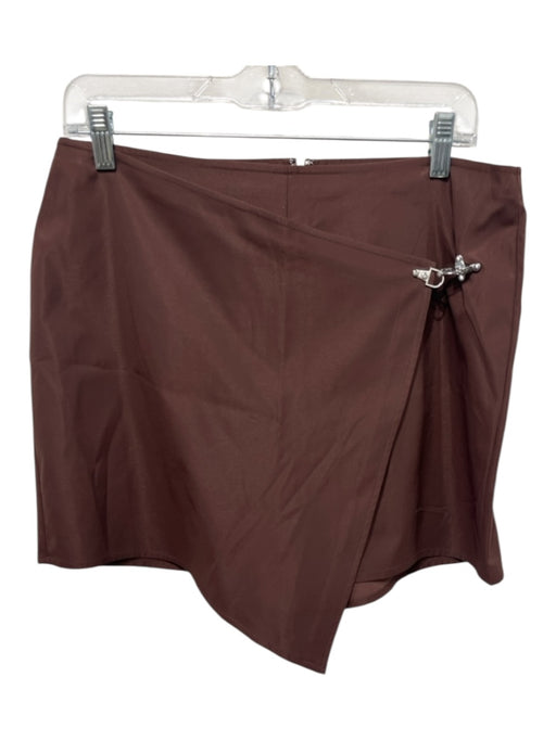 Alden Adair Size M Chocolate Brown Polyester Wrap Skort Hardware Detail Skirt Chocolate Brown / M