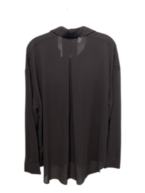 Pistola Size M Brown Polyester Semi Sheer Solid Long Sleeve Top Brown / M