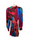 Alden Adair Size XS Red, Blue, Multi Polyester Long Balloon Sleeve Dress Red, Blue, Multi / XS