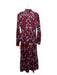 Sheridan French Size S Burgundy & White Cotton Button Down Floral Maxi Dress Burgundy & White / S