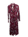 Sheridan French Size S Burgundy & White Cotton Button Down Floral Maxi Dress Burgundy & White / S