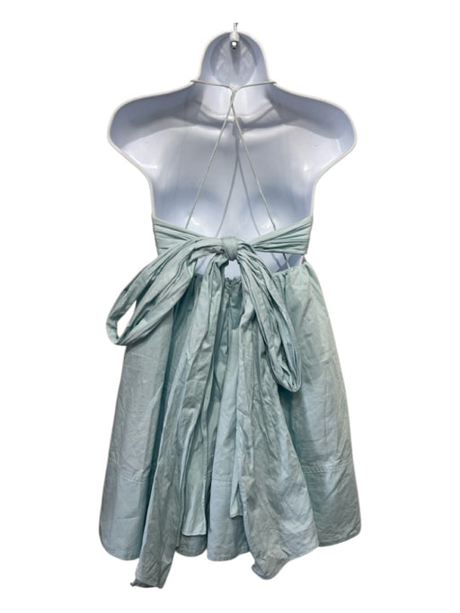 Aje. Size 6 Sky Blue Cotton Spaghetti Strap Empire Waist Square Neck Dress Sky Blue / 6