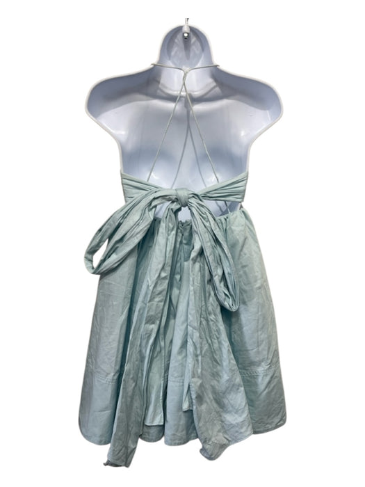 Aje. Size 6 Sky Blue Cotton Spaghetti Strap Empire Waist Square Neck Dress Sky Blue / 6