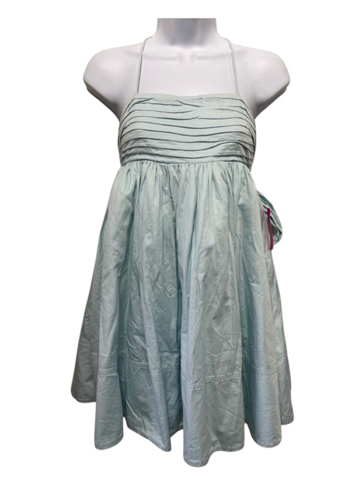 Aje. Size 6 Sky Blue Cotton Spaghetti Strap Empire Waist Square Neck Dress Sky Blue / 6