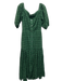 Veronica Beard Size 6 Green Cotton Eyelet Button Down Off Shoulder Maxi Dress Green / 6