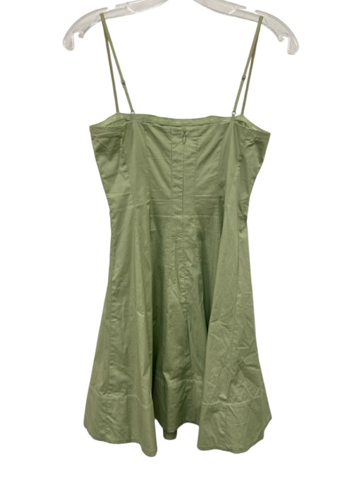 Staud Size 0 Sage green Cotton Blend Paneled Spaghetti Strap Above Knee Dress Sage green / 0