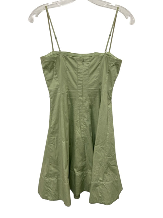 Staud Size 0 Sage green Cotton Blend Paneled Spaghetti Strap Above Knee Dress Sage green / 0
