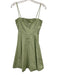 Staud Size 0 Sage green Cotton Blend Paneled Spaghetti Strap Above Knee Dress Sage green / 0