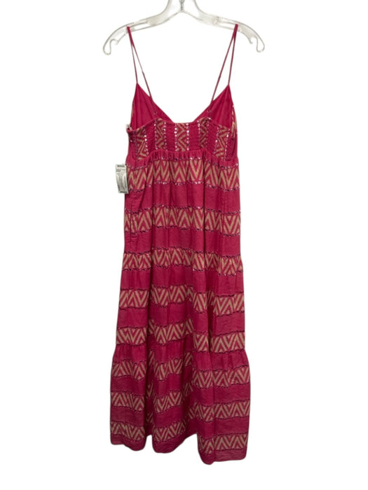 Saylor Size S Pink & Beige Cotton Knot Front Chevron mirrored sequins Maxi Dress Pink & Beige / S