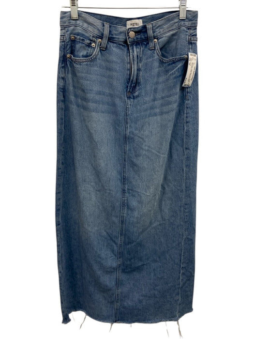 Pistola Size 24 Blue Wash Cotton Blend Zip & Button Whiskering Denim Skirt Blue Wash / 24