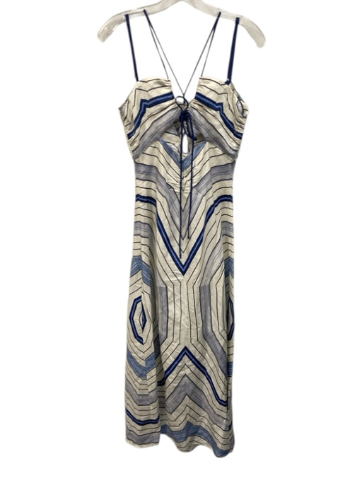 Sandro Size Est S Blue & White No Fabric Tag Striped Sleeveless Maxi Dress Blue & White / Est S