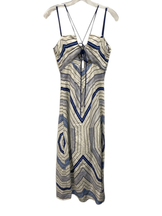 Sandro Size Est S Blue & White No Fabric Tag Striped Sleeveless Maxi Dress Blue & White / Est S