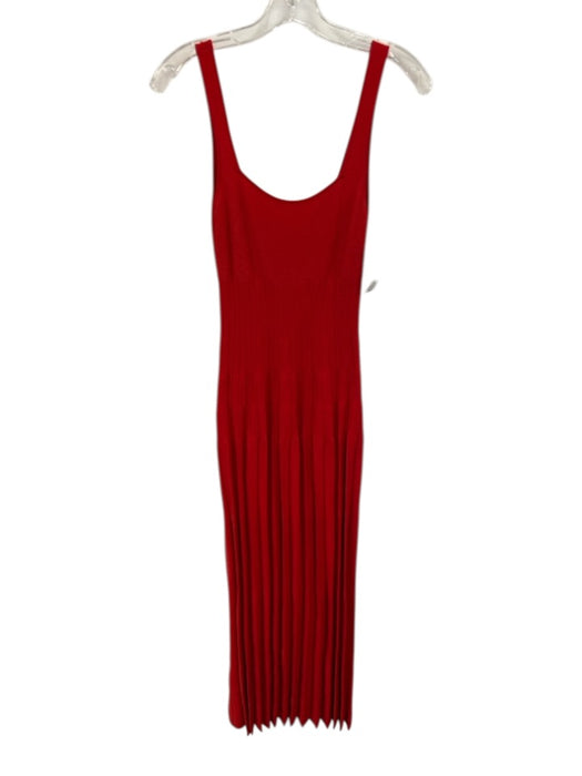 Staud Size XS Red Viscose Blend Ribbed Pleat Sleeveless Maxi Dress Red / XS