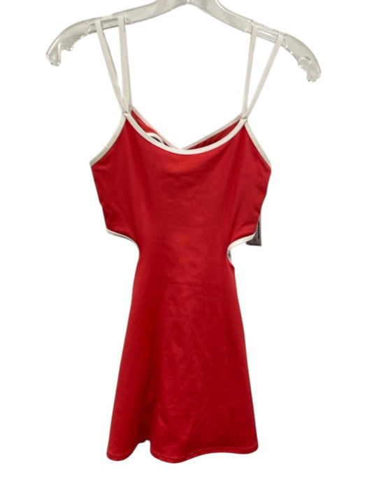 Free People Movement Size XS Red & White Synthetic Cut Outs Athletic Dress Red & White / XS