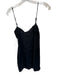 Zara Size S Black Polyester Blend Spaghetti Strap Lace Trim Pleated Slip Dress Black / S