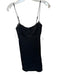 Zara Size S Black Polyester Blend Spaghetti Strap Lace Trim Pleated Slip Dress Black / S