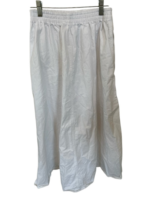 Zara Size XS White Cotton Elastic Waist Midi Skirt White / XS