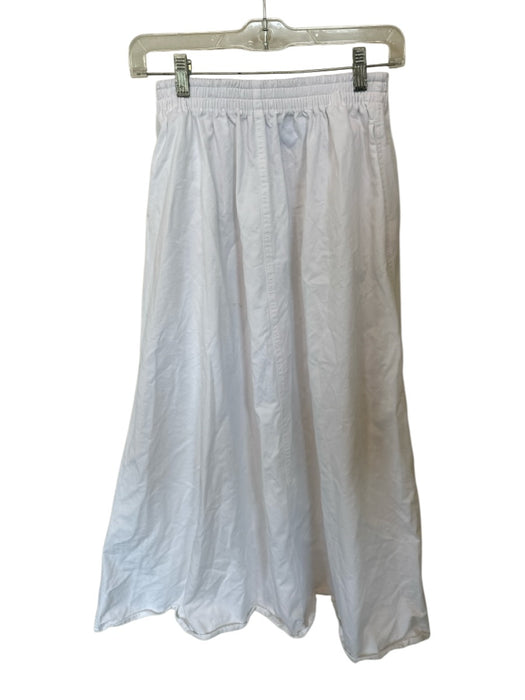 Zara Size XS White Cotton Elastic Waist Midi Skirt White / XS