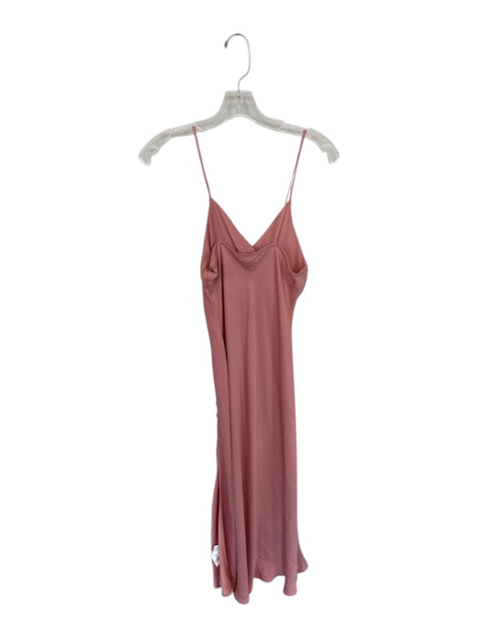 Zara Size S Blush Polyester Spaghetti Strap Button Detail Midi Dress Blush / S