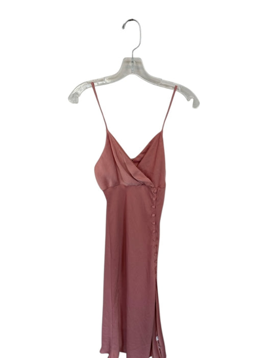 Zara Size S Blush Polyester Spaghetti Strap Button Detail Midi Dress Blush / S