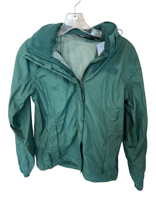 The North Face Size XS Forest Green Polyester Zip Up adjustable hood Rain Jacket Forest Green / XS
