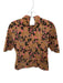 Maeve Size XS Brown & Pink Polyester Blend Floral Knit Mock Neck Top Brown & Pink / XS