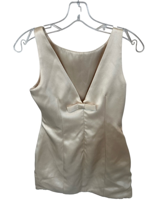 ASTR Size XS Cream Polyester Blend Bow detail Boat Neck Mini Back Zip Dress Cream / XS