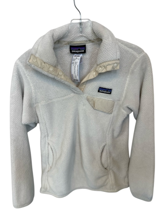 Patagonia Size XS White Polyester Sherpa Front Pocket Buttons Long Sleeve Jacket White / XS
