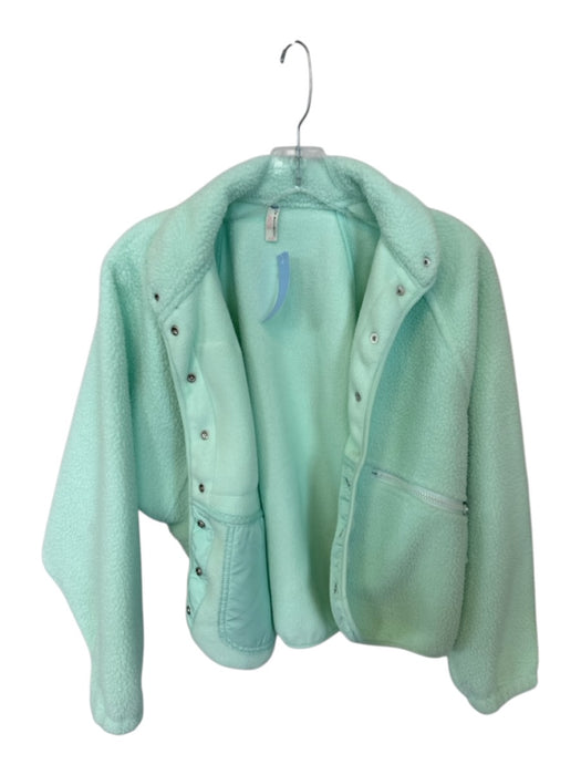 FP Movement Size XS Mint Polyester Faux Fur Snap Button Front Pockets Jacket Mint / XS