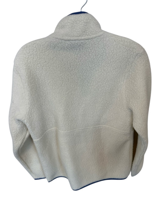 Patagonia Size S Cream & Blue Polyester Sherpa Front Pocket Half Zip Jacket Cream & Blue / S