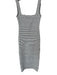 Zara Size S Black & White Viscose Blend Striped Sleeveless Square Neck Dress Black & White / S