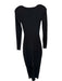 Staud Size S Black Viscose Blend Ribbed Long Sleeve Sweetheart Neckline Dress Black / S