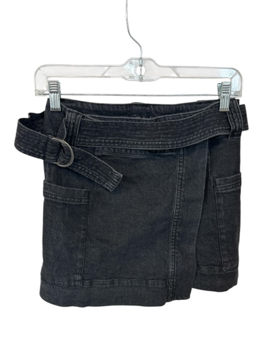 Rails Size XS Black Cotton Blend Denim Wrap Belt Skirt Black / XS