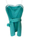 Amanda Uprichard Size XS Aqua Polyester Strapless Back Zip Mini Dress Aqua / XS