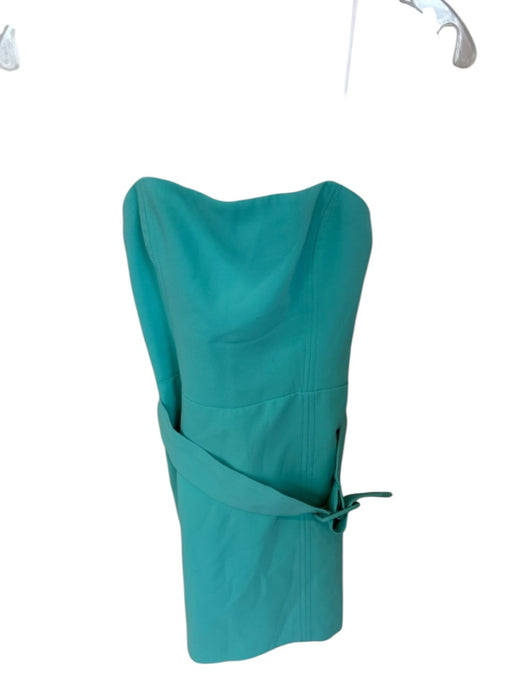 Amanda Uprichard Size XS Aqua Polyester Strapless Back Zip Mini Dress Aqua / XS