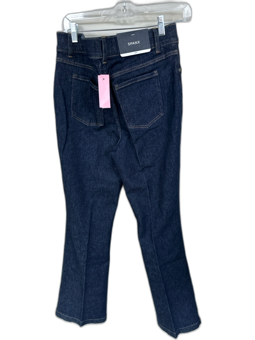Spanx Size L Dark Wash Cotton Blend High Waist Flare Jeans Dark Wash / L