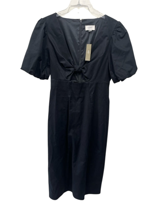 J Crew Collection Size 8 Black Cotton Front Cut Out Baker Pockets Dress Black / 8